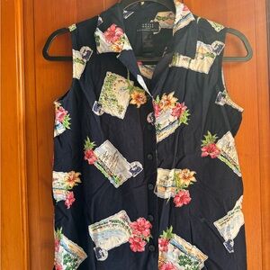 Liz Claiborne Crazy Horse Colorful Print Blouse